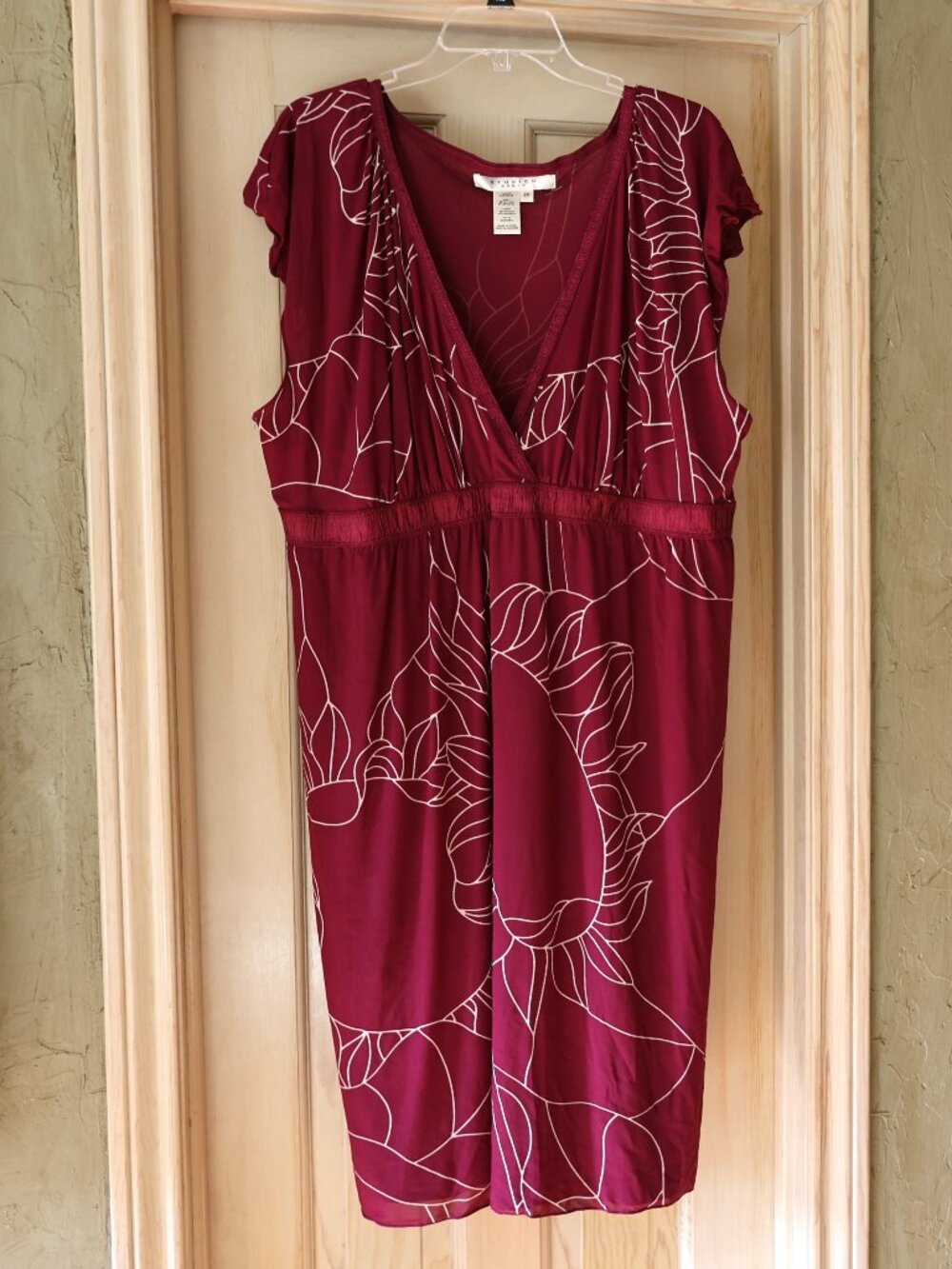 EUC Studio M Maroon Burgundy Wine Color DRESS Size 3X